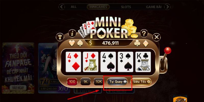 Trình tự các bước tham gia trò chơi mini poker