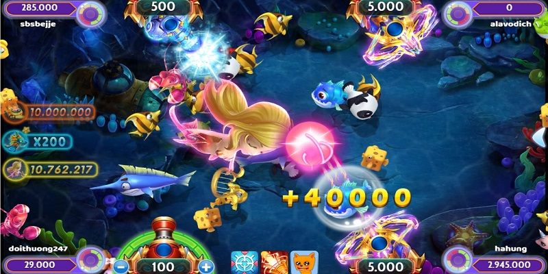 Kho vũ khí đa dạng và các mini game trong bắn cá tiểu tiên cá