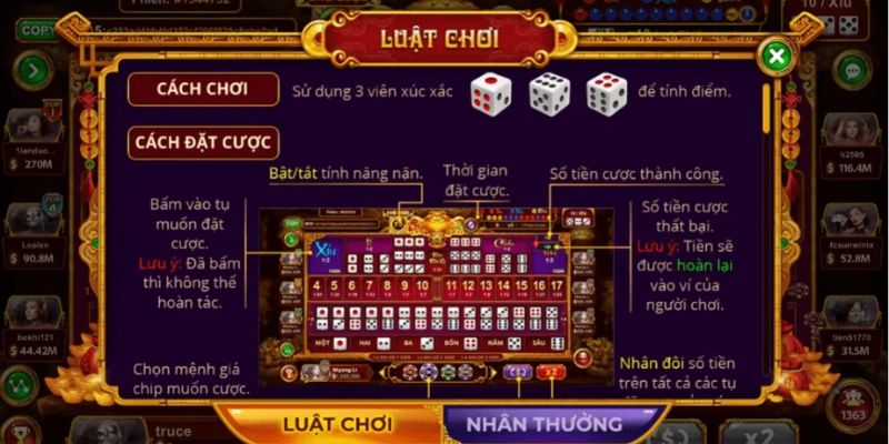 Hệ thống cửa cược chơi Sicbo